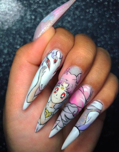 Рисунки на длинные ногти