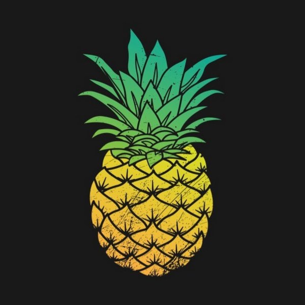 Ананас в мультяшном стиле