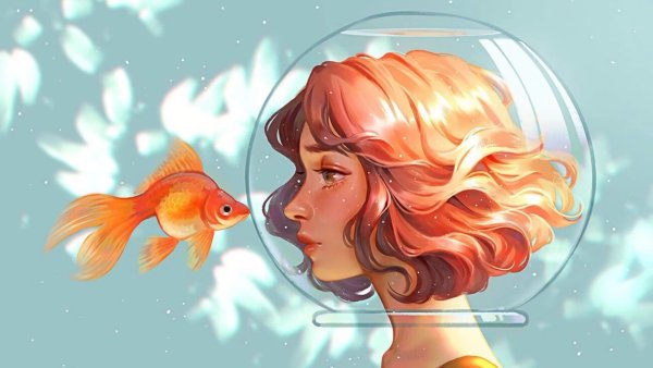 Девушка рыба арт