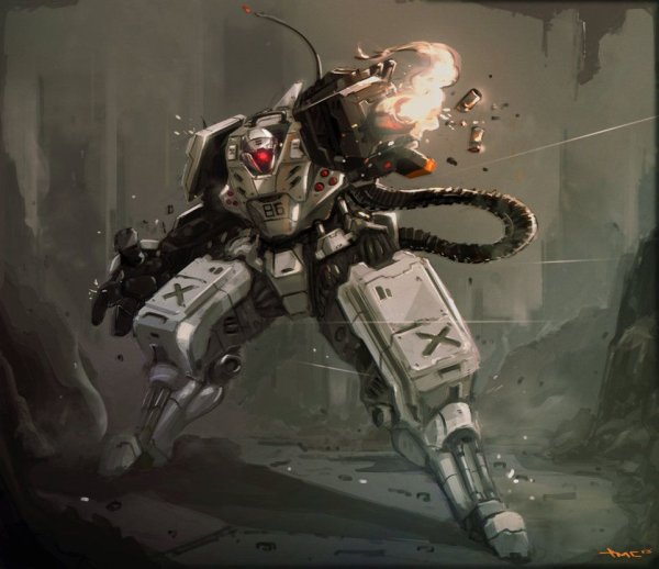 Боевой мех Sci-Fi арт