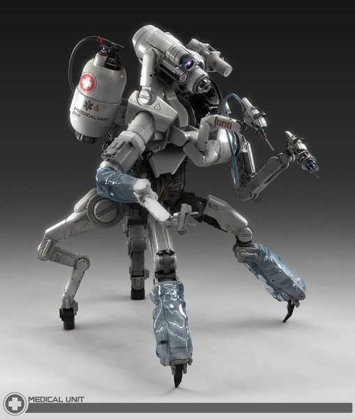 Футуристик дроид инженер концепт