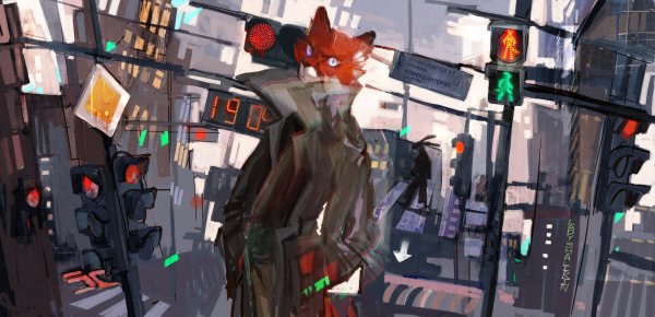 Светофор аниме фон