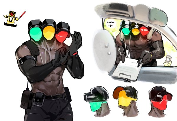 Светофор аниме арт