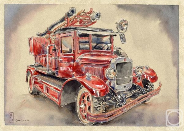 Пожарная машина арт