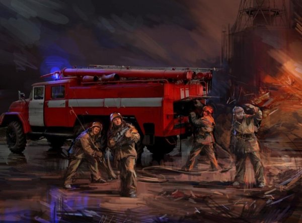 Диорама Чернобыль огнеборцы