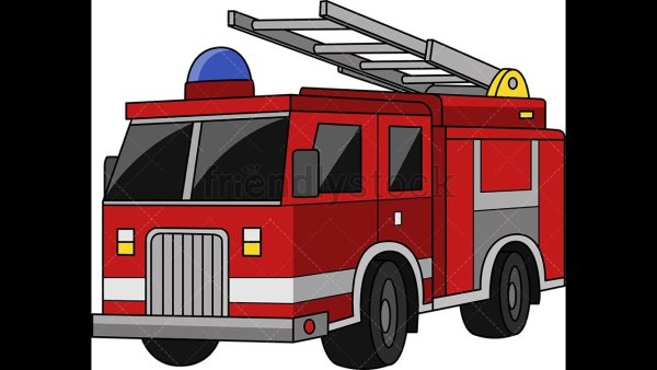 Пожарная машинка мультяшная