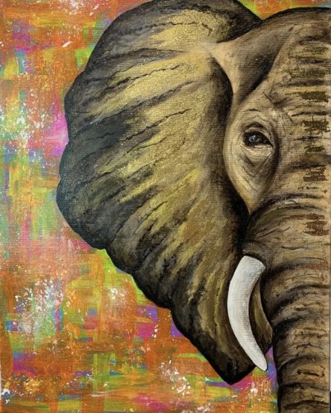 Картина слон с поталью