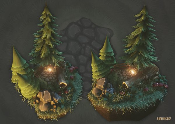 Новогодняя елка фэнтези арт