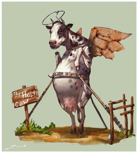 Корова прикольный арт