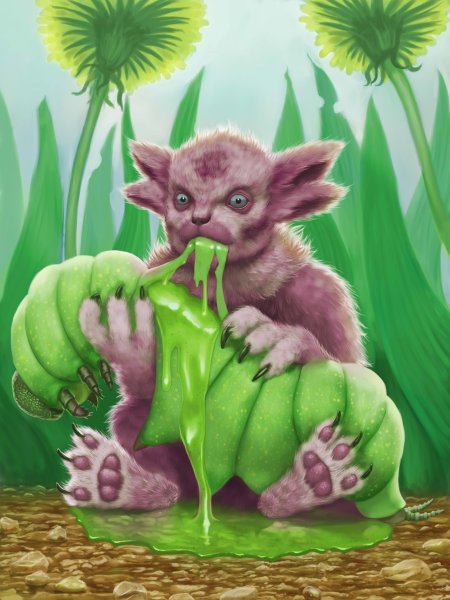 Лунтик съел гусениц