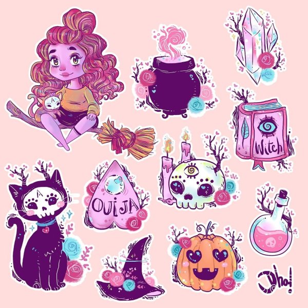 Стикеры ведьма