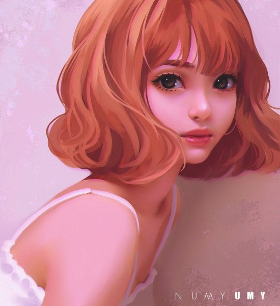 Девушка с синими волосами арт