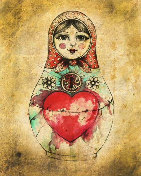 Матрешка акварель
