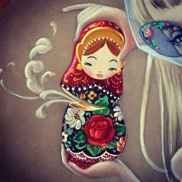 Матрешка арт иллюстрации