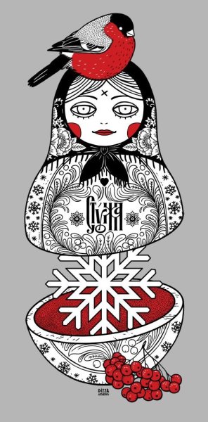 Матрешка Татуировка эскиз