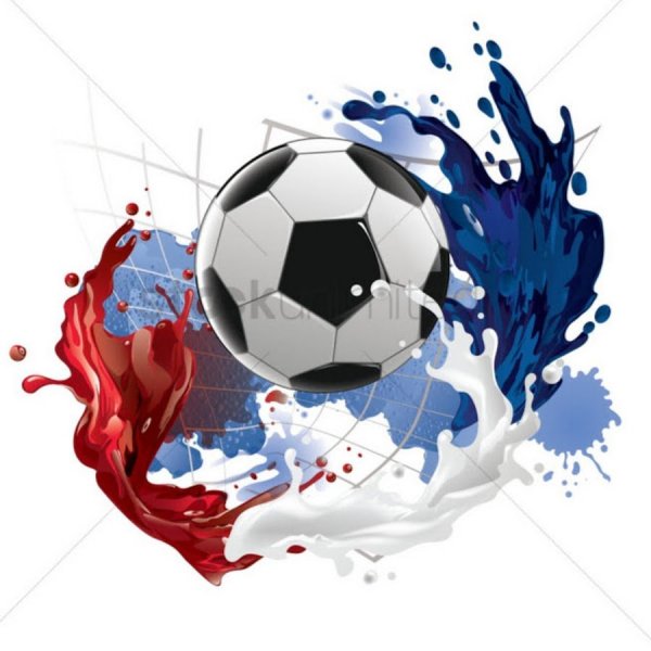 Футбольный мяч красками