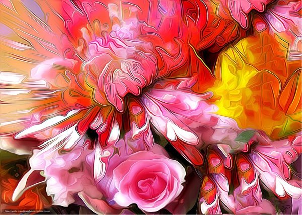 Яркие цветы арт