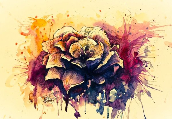 Акварельные цветы