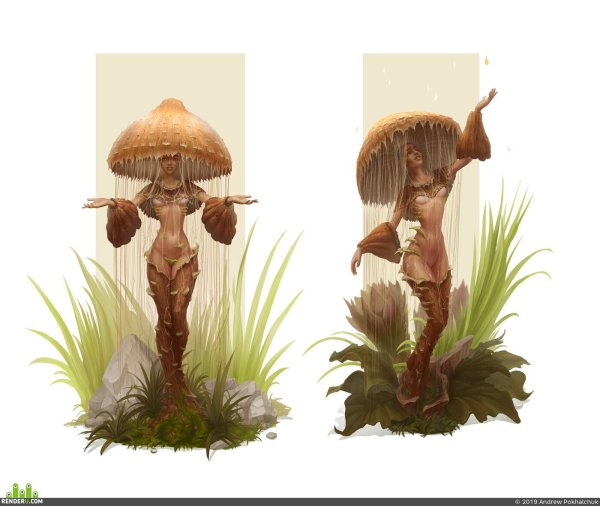 Девушка гриб