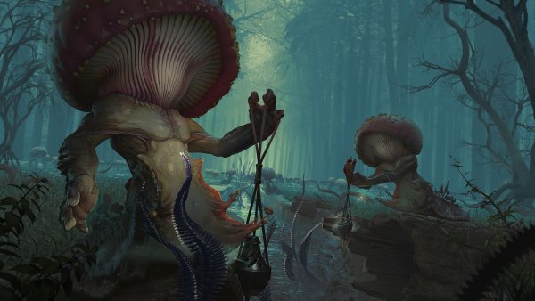 Гигантские грибы арт