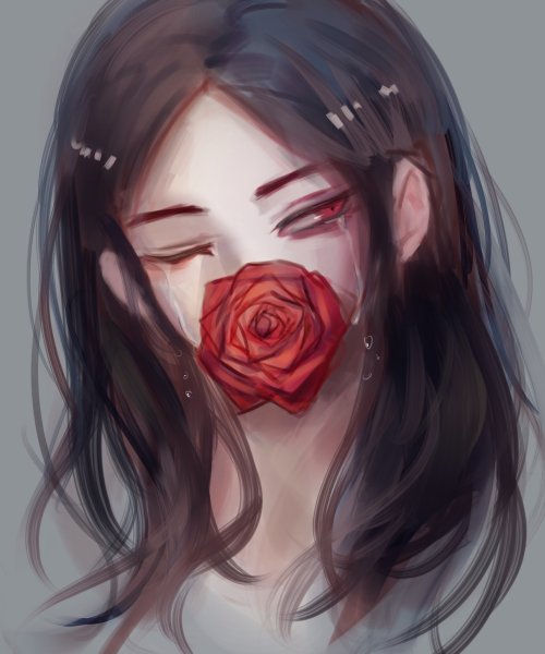 Девушка плачет арт