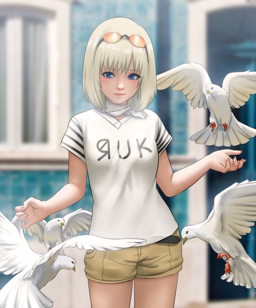 Голубь в стиле аниме