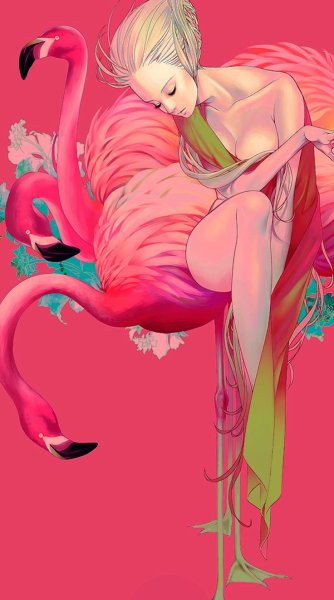Розовый Фламинго арт