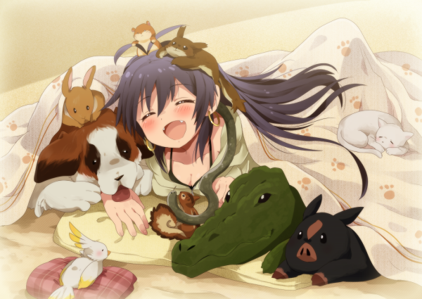 Аниме девушки с животными