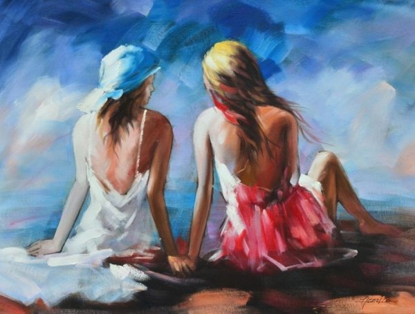 Две подруги живопись