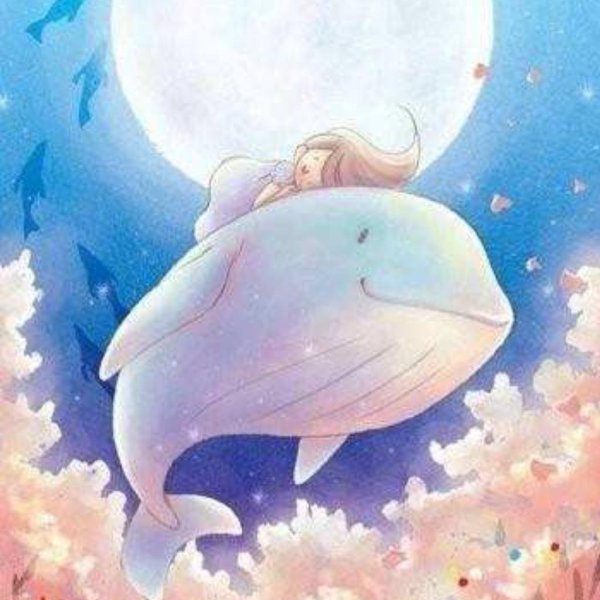 Девочка и кит арт