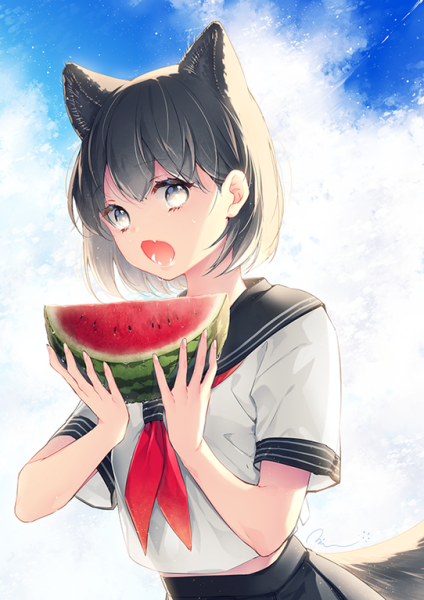 Аниме тян Арбуз