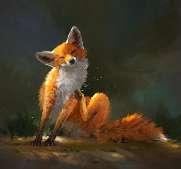 Красивая лиса арт