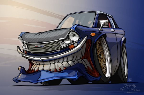 Автомобиль в мультяшном стиле