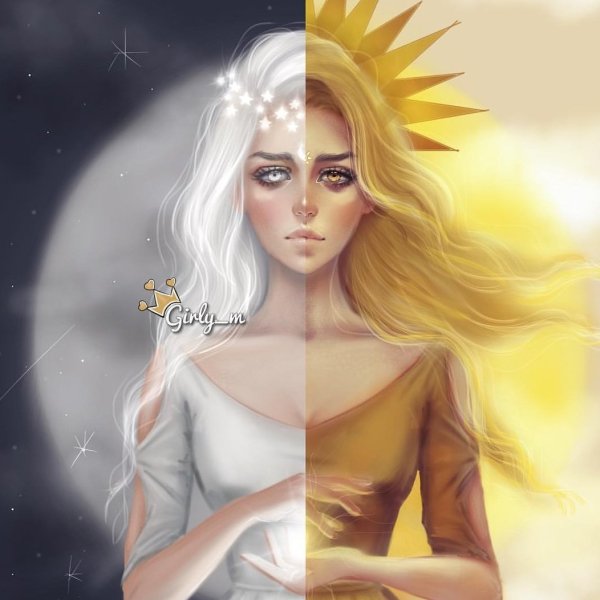 Солнце в виде девушки