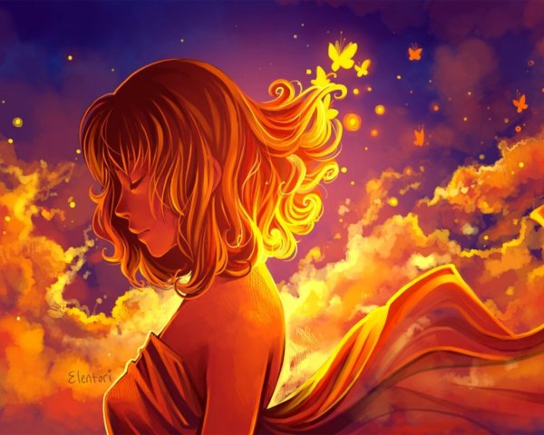 Солнечная девушка арт