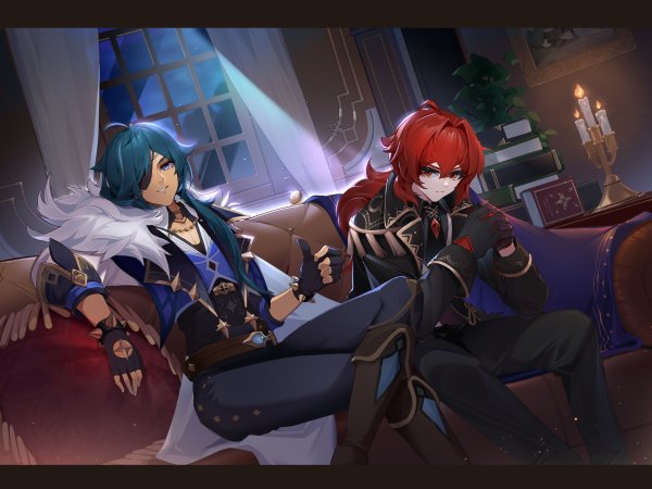 Геншин Дилюк и Кэйа