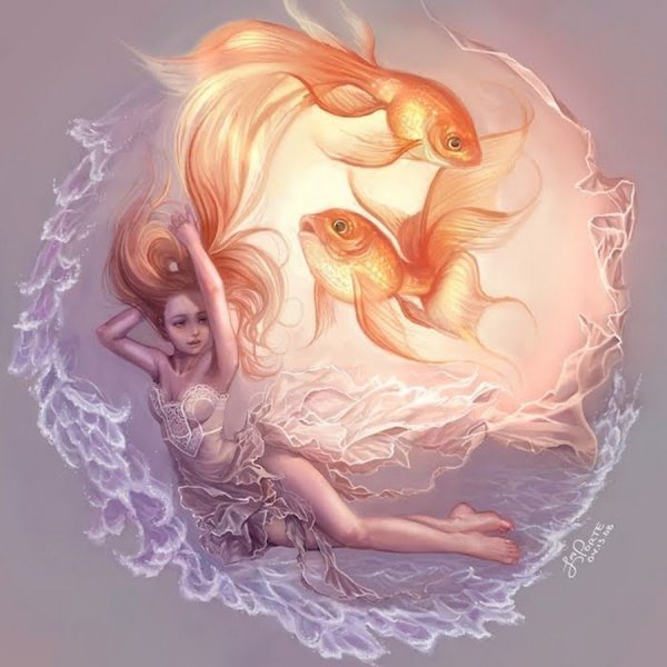 Девушка с золотой рыбкой