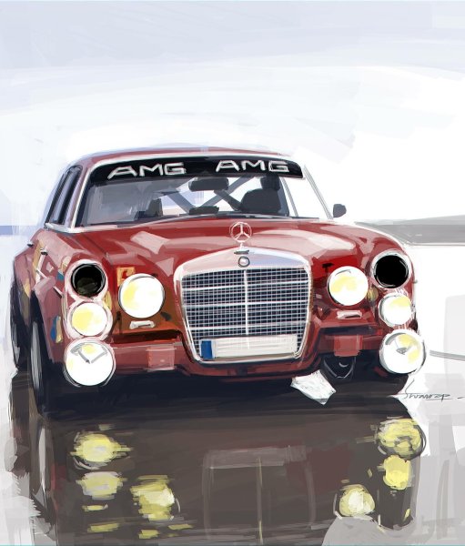 Машина арт ретро Мерседес