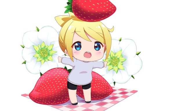 Аниме девочка с клубникой
