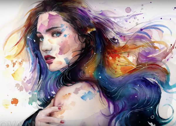 Портрет в стиле акварель