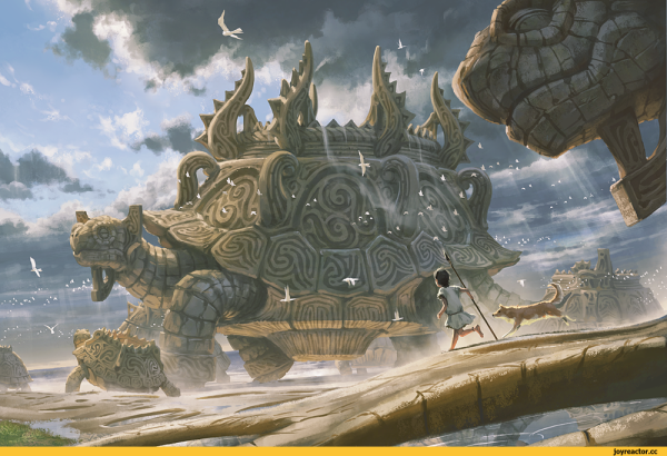 Гигантская черепаха фэнтези арт
