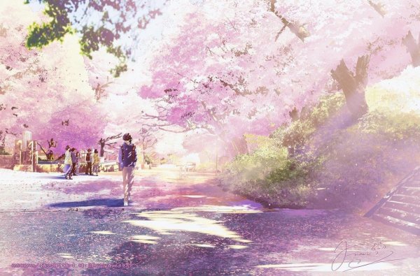 Аниме пейзажи акварелью