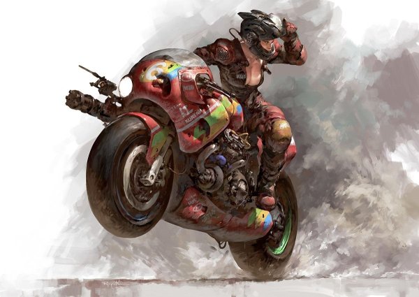 Мотоцикл scifi концепт Art