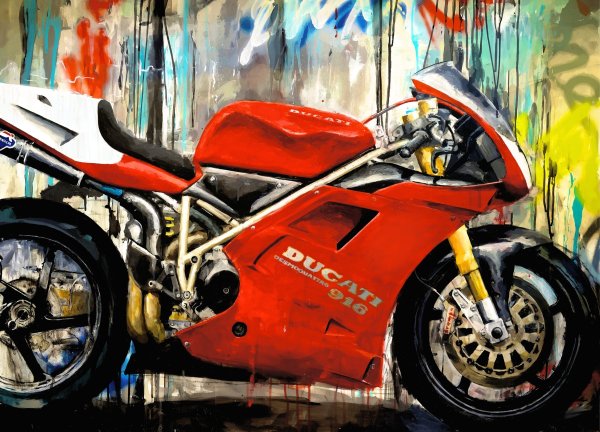 Мотоцикл живопись