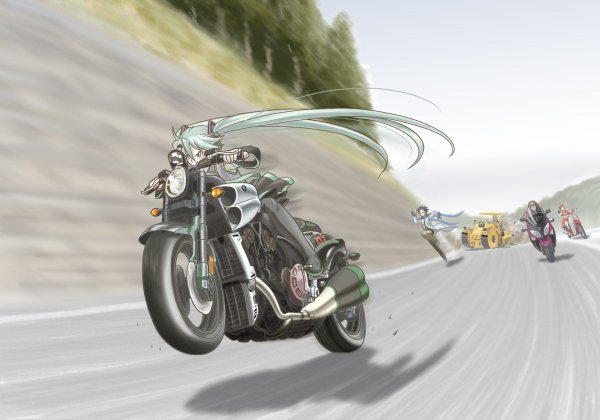 Мотоцикл дорога арт