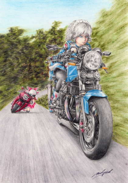 Манджиро Сано на байке арт