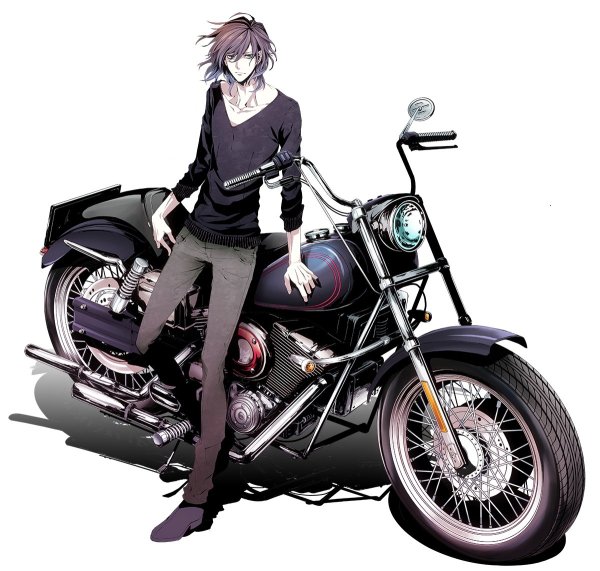 Чуя Накахара на мотоцикле