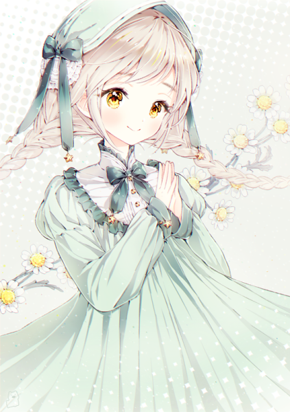 Аниме девушка с белыми косичками