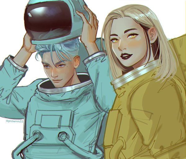 Амонг АС люди арт космонавты