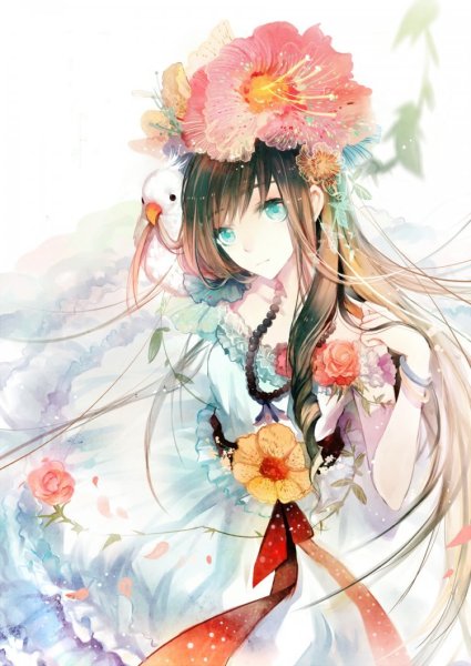 Девушка цветок арт